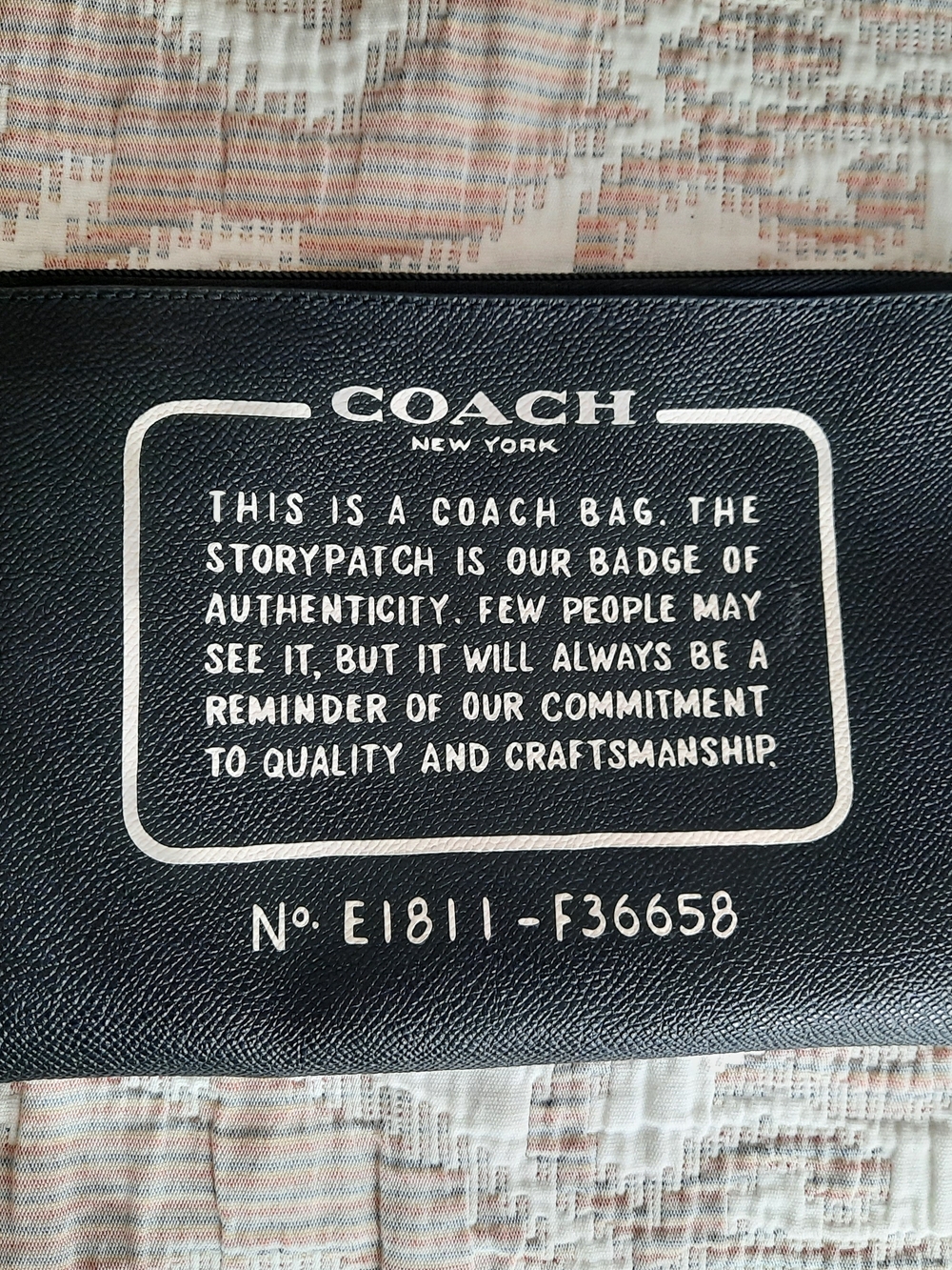 COACH Black Leather Storypatch Bag Pouch Case Wristlet